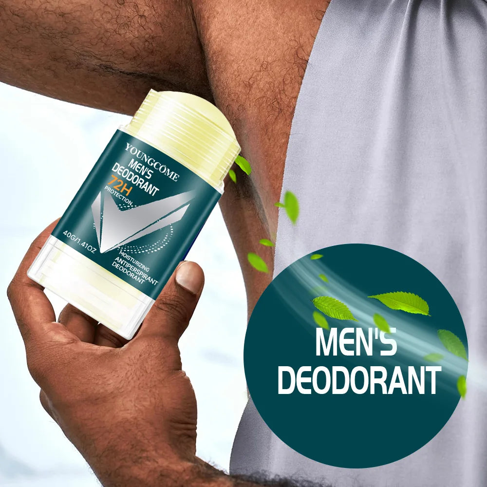 YOUNGCOME Men's Deodorant Stick Anti Sweating Keep Drying Lasting Fragrance Remove Armpit Odor Underarm Refresh Sticks Quake
