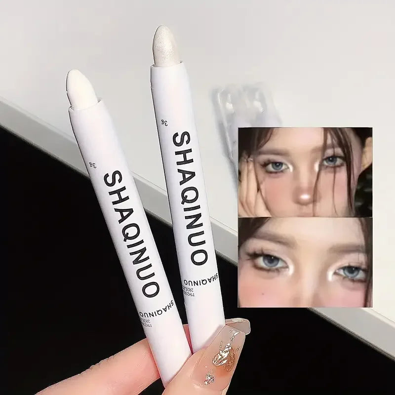 Highlighter Gloss Eyeshadow Pencil Double End Beads Bright Flash Eyeshadow Stick Anti Sweat Long High Color Eyeshadow Makeup Quake