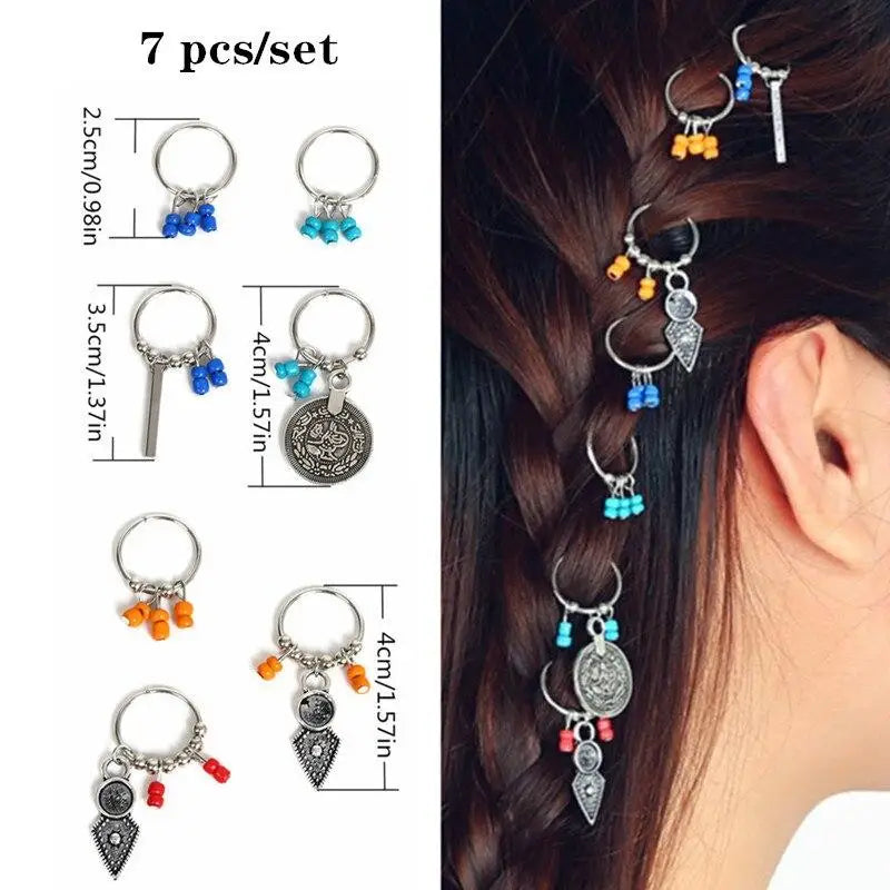 5-50 Pcs/set Opening Silver Hair Ring Hip-hop Hair Braid Charm Dreadlock Beads Clips Cuffs Rings Jewelry Dreadlocks Accessories Quake