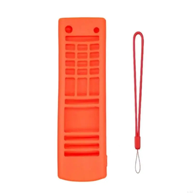 Remote Sleeve Skin for AKB76037601 with Silicone Construction, Patterned Back Texture, Control Openings, and Lanyard Strap K1KF Quake red CN No plug