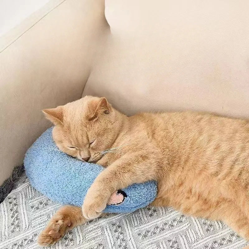 Fair Little Pillow for Cats Ultra Soft Fluffy Pet Calming Toy Half Donut Cuddler Joint Relief Sleeping Improve Machine Washable Quake