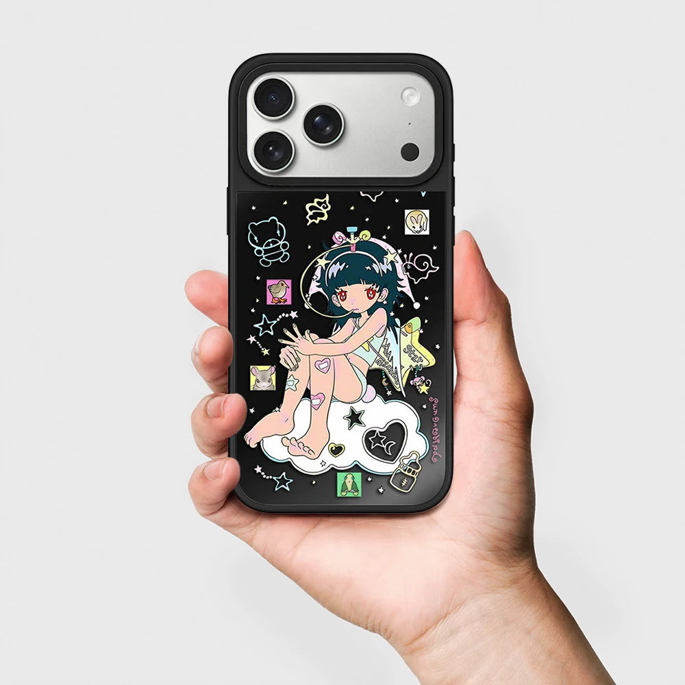 6082513 Mirror Surface Magnetic Phone Case Cover for IPhone 13 14 15 16 17 18 Pro Max Case Cartoon Quake