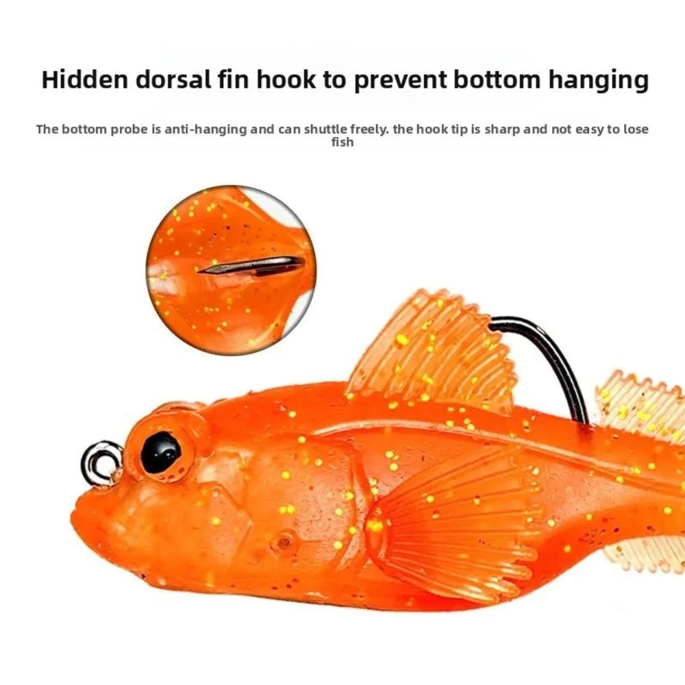2pcs 9g Weight Silicone Goby Lure Jig Hook 12g Weight Sinking Soft Lure Perch Tackle Soft Material TPE Fishing Lure Bass Fishing Quake