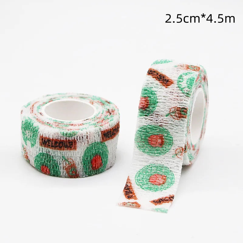 1 Pc Self Adhesive Elastic Bandage Protection Finger for Writing First Aid Kit Colorful Tape New Tattoo Accessories 2.5cm X 4.5m Quake NO.20