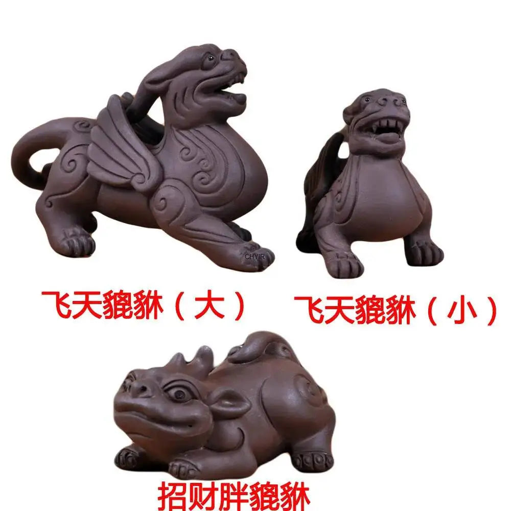 Yixing Purple Clay Tea Pet Purple Clay Flying Apsaras Pixiu Purple Clay Sculpture Ornaments All Store Mixed Batch Quake