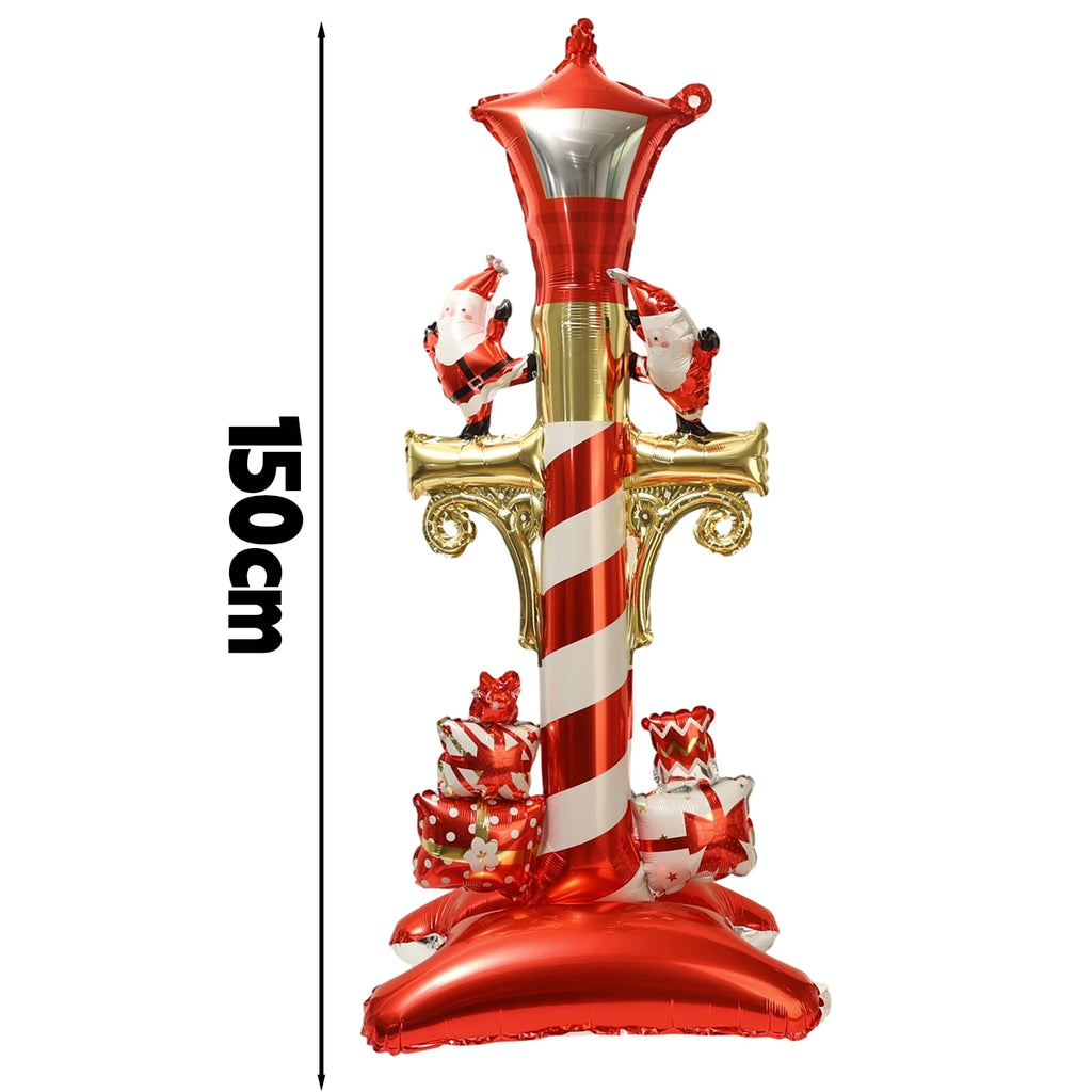 3/1PCS Large Standing Christmas Street Light Balloon Reusable Christmas Aluminum Film Balloon New Year Party Theme Decoration Quake 1PC as show