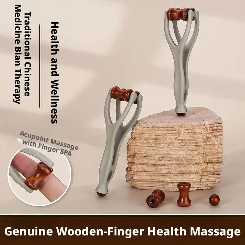 1/2/3/5PCS Solid Wood Finger Massager Roller, Featuring 360° Roller Clip‑on Design for Hand Meridian Relief Quake