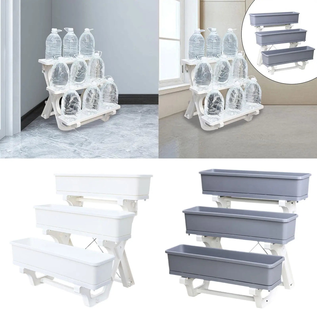 Flower Plant Display Stand 3 Tier Shelf Elevated Planter Freestanding Garden Bed for Deck Indoor Outdoor Lawn Balcony Growing Quake