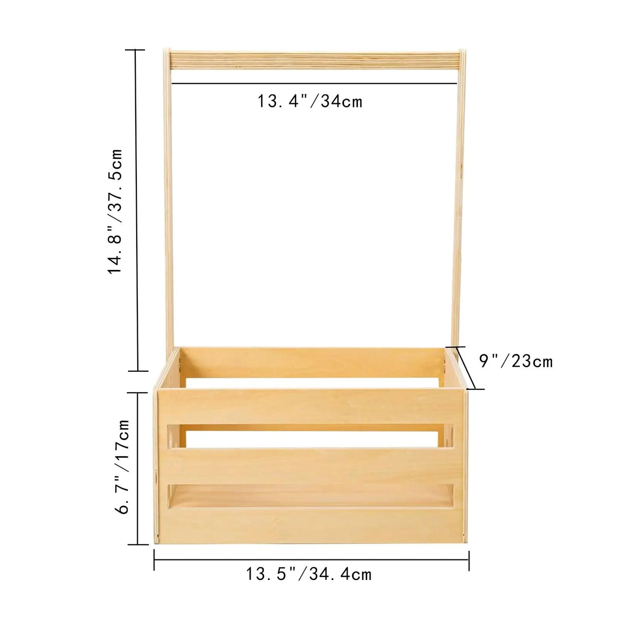 Wooden Baby Shower Crate Closet DIY Baby Basket with Handle Baby Storage Crate Hamper for Clothes Outfits Diapers Toys Wipes Quake