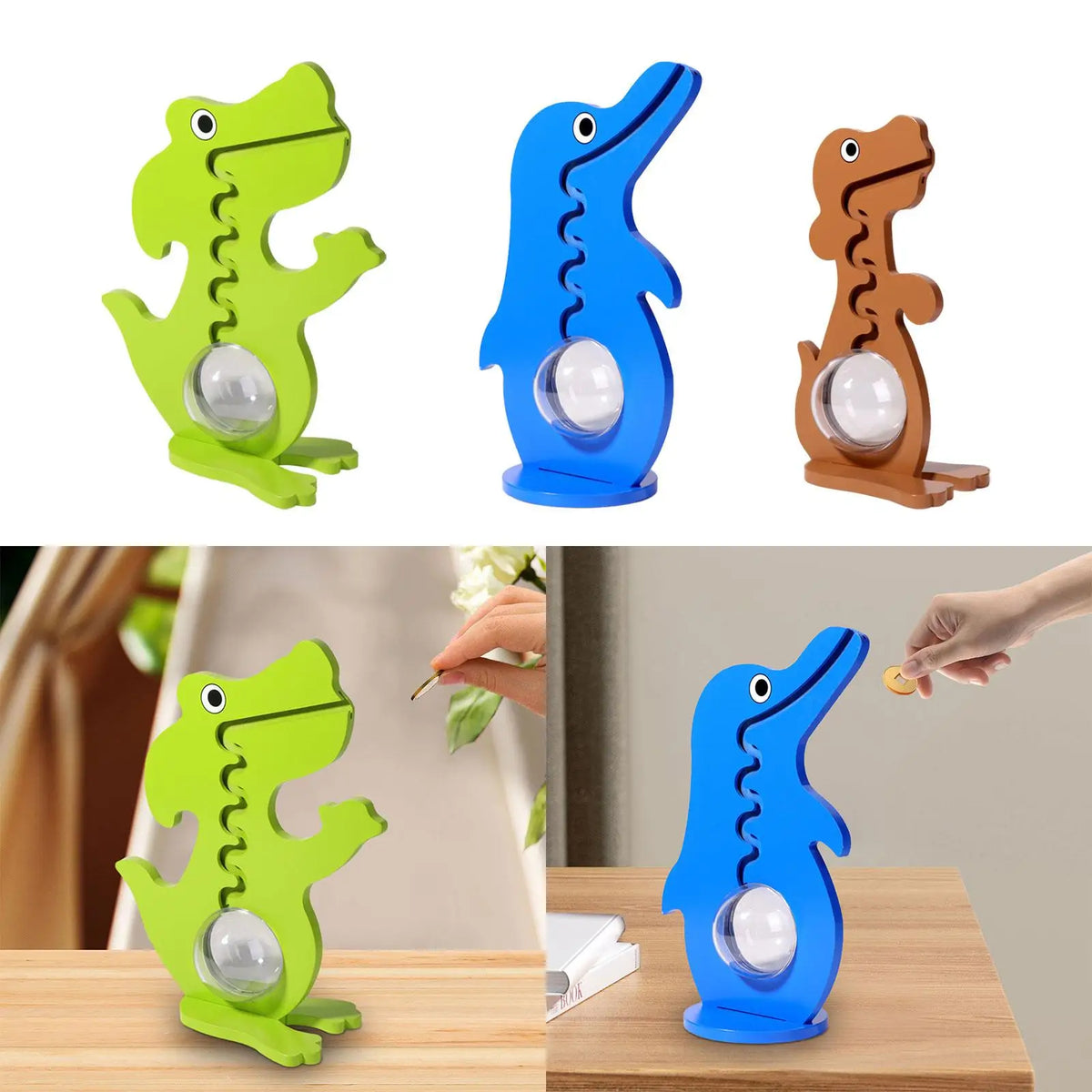 Piggy Bank Portable Collectible Home Decor Animals Shaped Money Saving Jar for Bedroom Apartment Bookshelf Kids Room Restaurant Quake