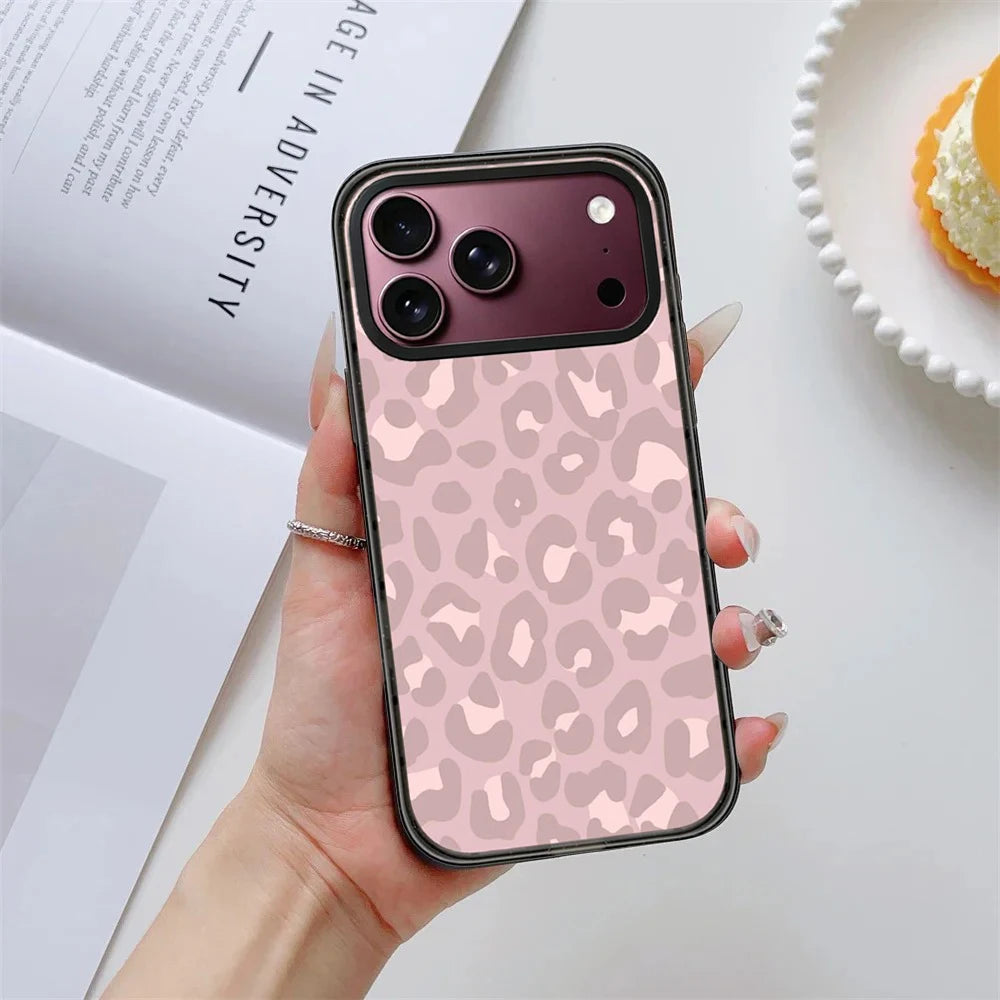 Red Ribbon Leopard Pattern Impact Magnetic Phone Case Cover for IPhone 14 15 16 17 18 Pro Max Case Quake