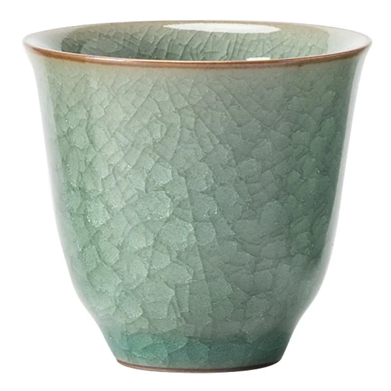 Ru kiln ice flower tea cup master cup single cup open piece ceramic kung fu tea set tea cup home hospitality cup Quake