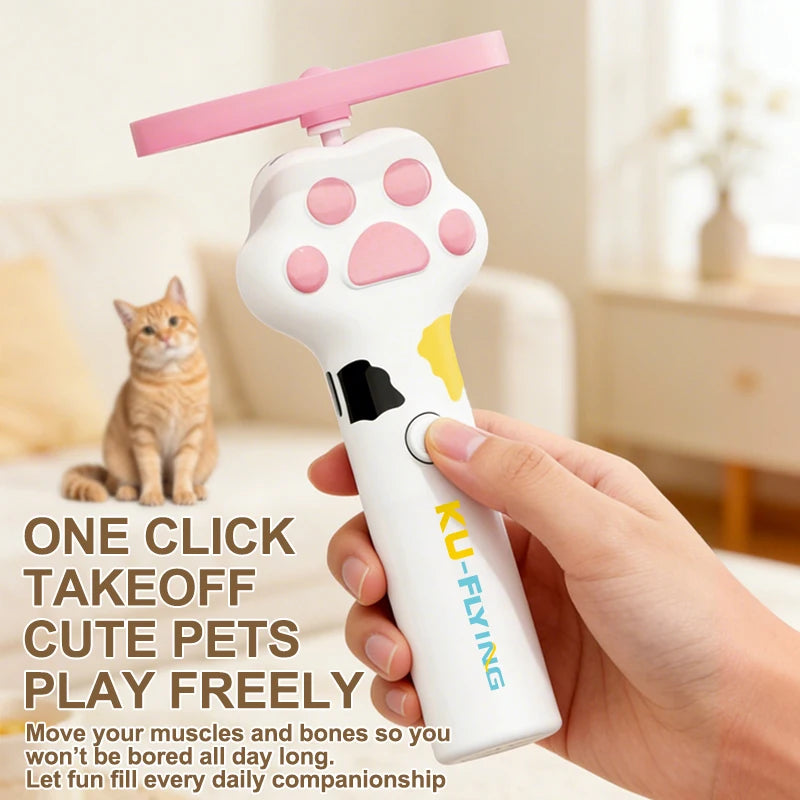 Funny Cat Toy Interactive Launch Pet Training Toy For Kitten Mini Flying Disc Shooting Gun Chasing Games Cat Toys Pet Supplies Quake