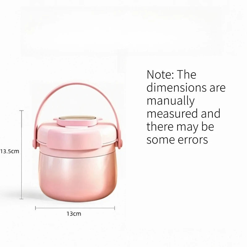 1PC 304 Stainless Steel Insulated Food Bucket Super Long Warm Retention Portable Bento Box for Work and School Lunc Quake