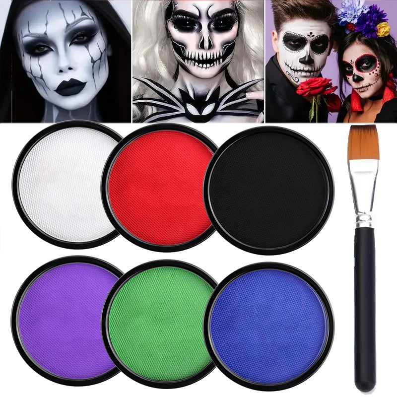 30G Water Monochromatic Face Body Painting Palette Halloween Festive Washable Face and Body Paint Makeup Costume Body Partie Quake