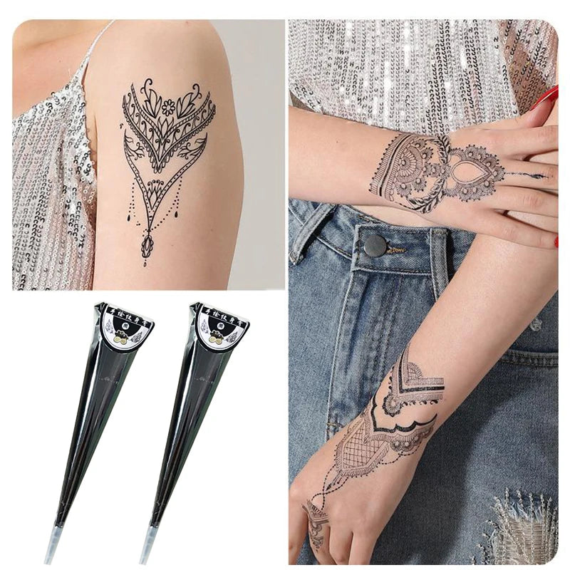 Temporary Cream Semi-Hand-Painted Cream Tattoo Cream Smear Tattoo Color Material India Painting Color DIY Tattoo Cone Body Art Quake