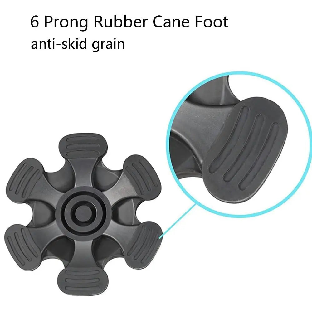 Portable 6 Support Cane Tips Universal Self-Standing Rubber Foot Replacement Rubber Cane Tip Walking Cane Tips Quake