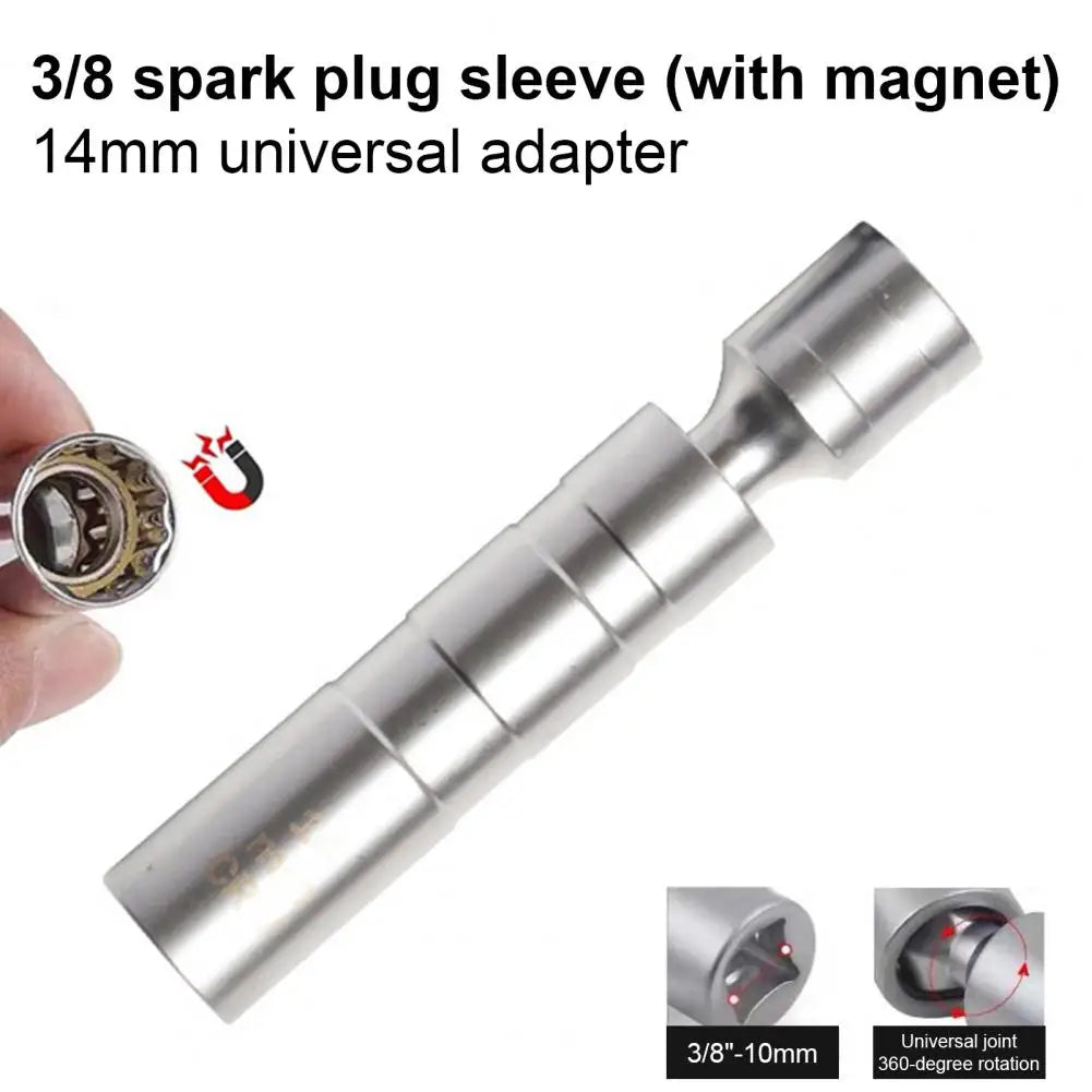 Narrow Space Spark Plugs Socket Universal Magnetic Spark Plug Sleeve Thin Wall Joint Removal Tool Automotive Repair for Spark Quake