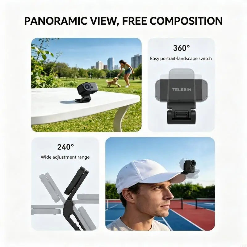 Hat Clip Camera Clamp with Quick Attach for OSMONano First Person Video K1KF Quake