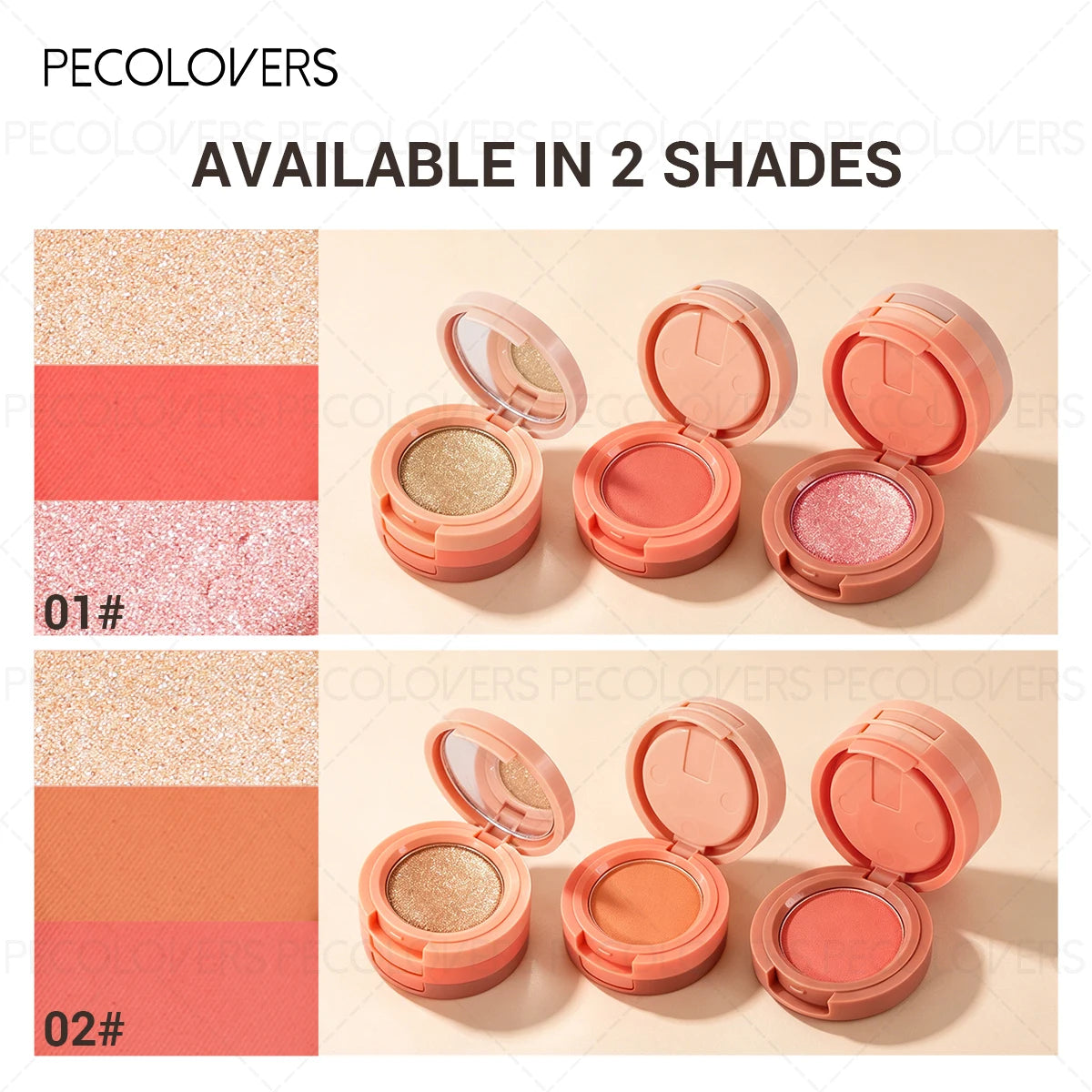 Multi Layer Powder Blusher, Powder Blusher Highlight, Brighten Face, Waterproof and Durable, Multi-functional Cosmetics Quake