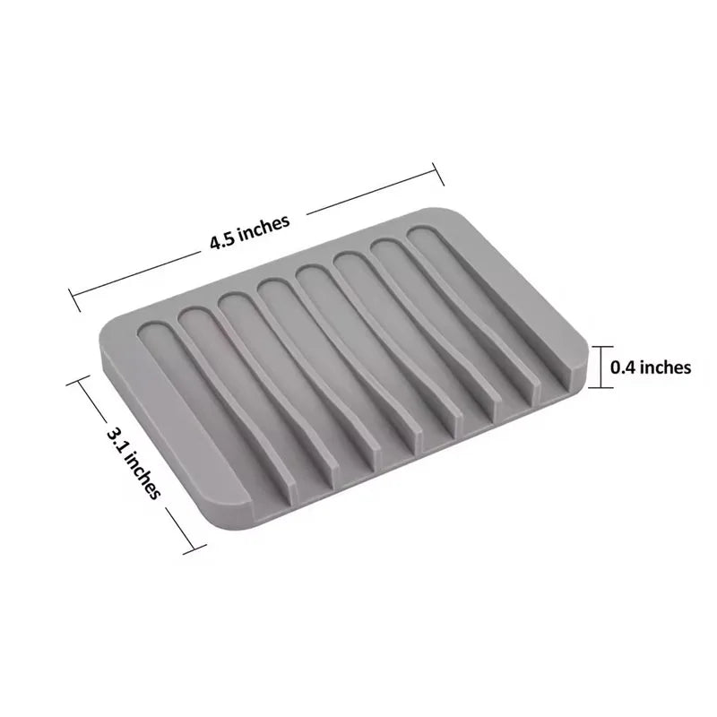 Silicone Soap Dish Storage Holder Soap Box Plate Tray Shower Soap HolderDraining Kitchen Sink SpongeHolder Bathroom Accessorie Quake