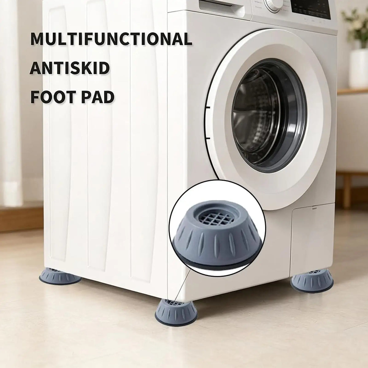Washing Machine Anti Vibration Pads 4 Pieces Noise Cancelling Feet Mat Washing Machine Shock Absorbing Pads for Dryer Quake