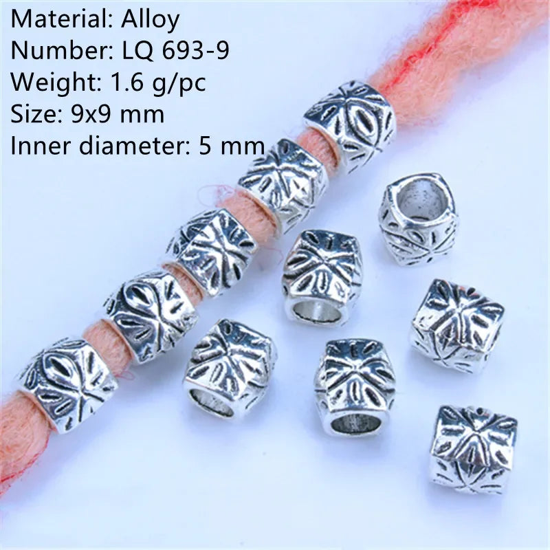5-Piece Metal Dreadlock Hair Jewelry Braid Bead Accessories