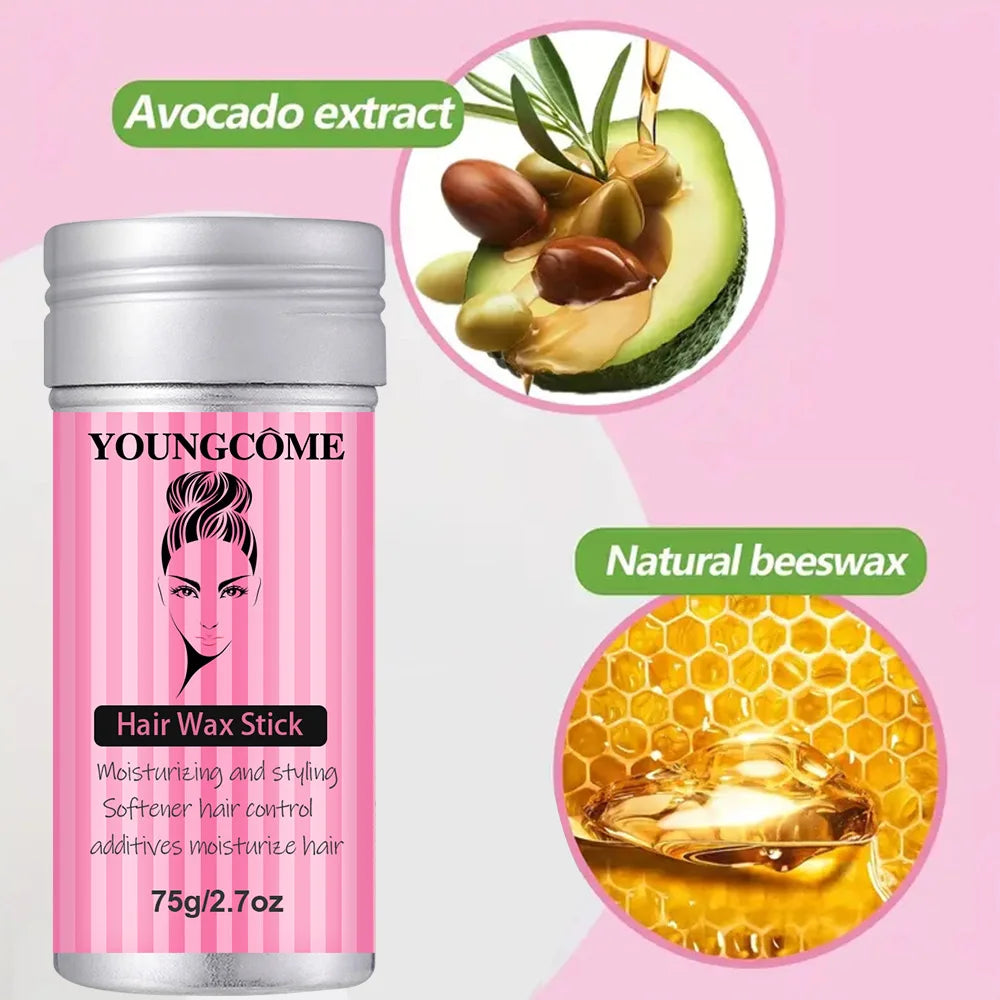  Hair Wax Stick Smooths Frizz Long-Lasting Styling Wax Sticks Non-greasy Smooth Hair Oil Stick for Women Girls Quake