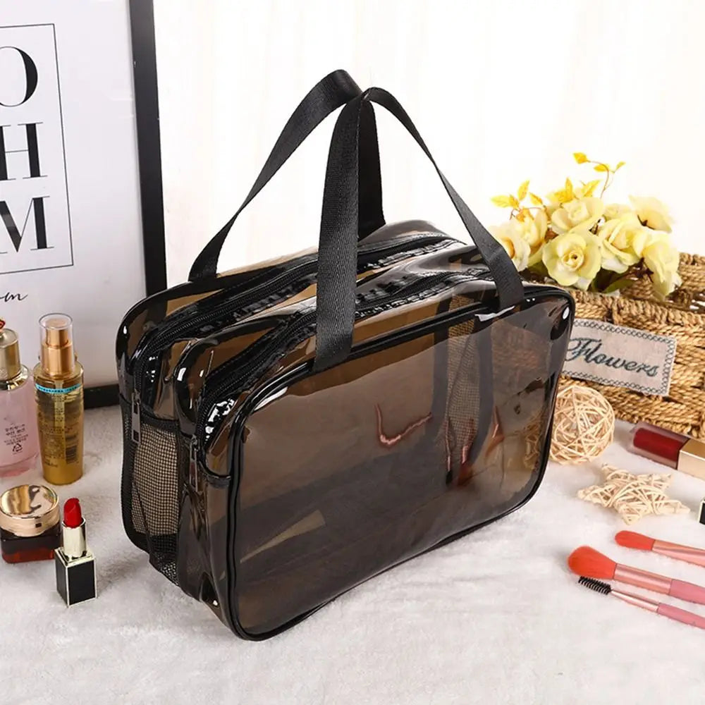 Multifunction Transparent Cosmetic Bag PVC Dry and Wet Separation Makeup Bag Waterproof Large Capacity Travel Toiletry Bag Quake