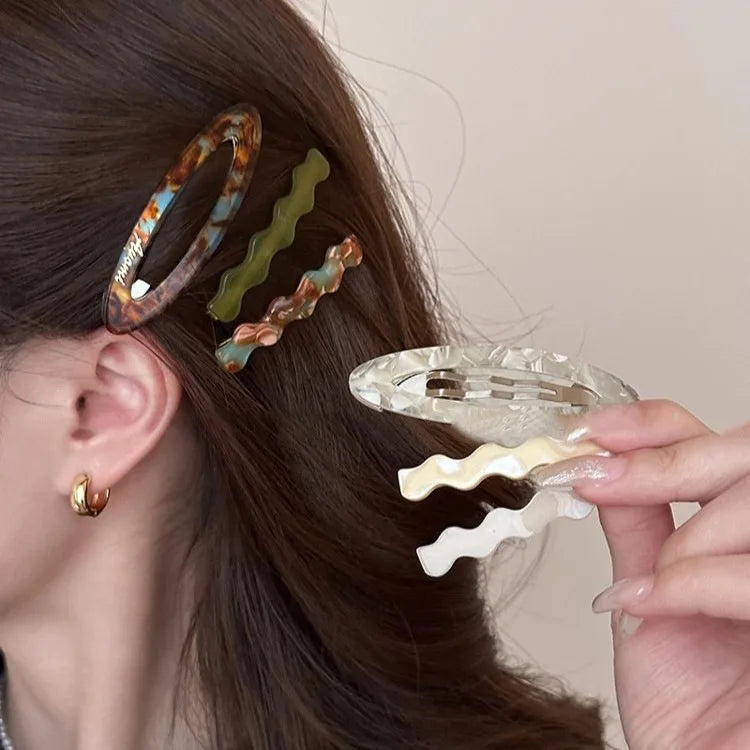 3pcs/set Acetate Hair Side Clips for Women Girls New High-end Forehead Bangs Straight Clip Bangs Clip BB Clips Hair Accessories Quake