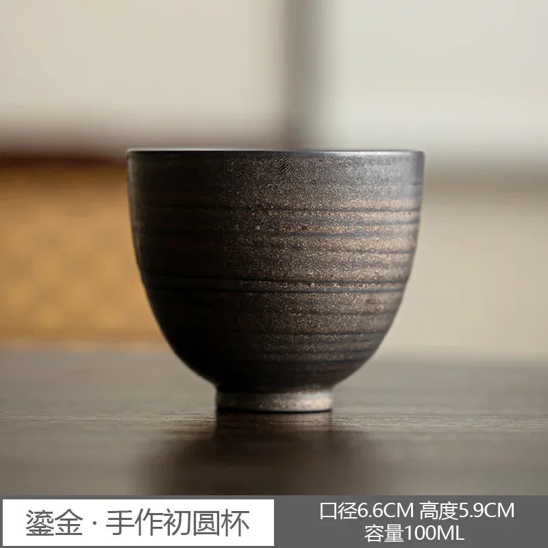 Master's Cup Japanese Retro Rough Pottery Kung Fu Tea Set Personal Ceramic Water Cup Quake Mug-100ML 51-100ml