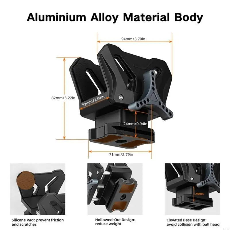 Lightweight Aluminum Alloy Clamp Adapter Tripod Mount For Multi Device Compatibility And Secure Stabilizing Photography K1KF Quake