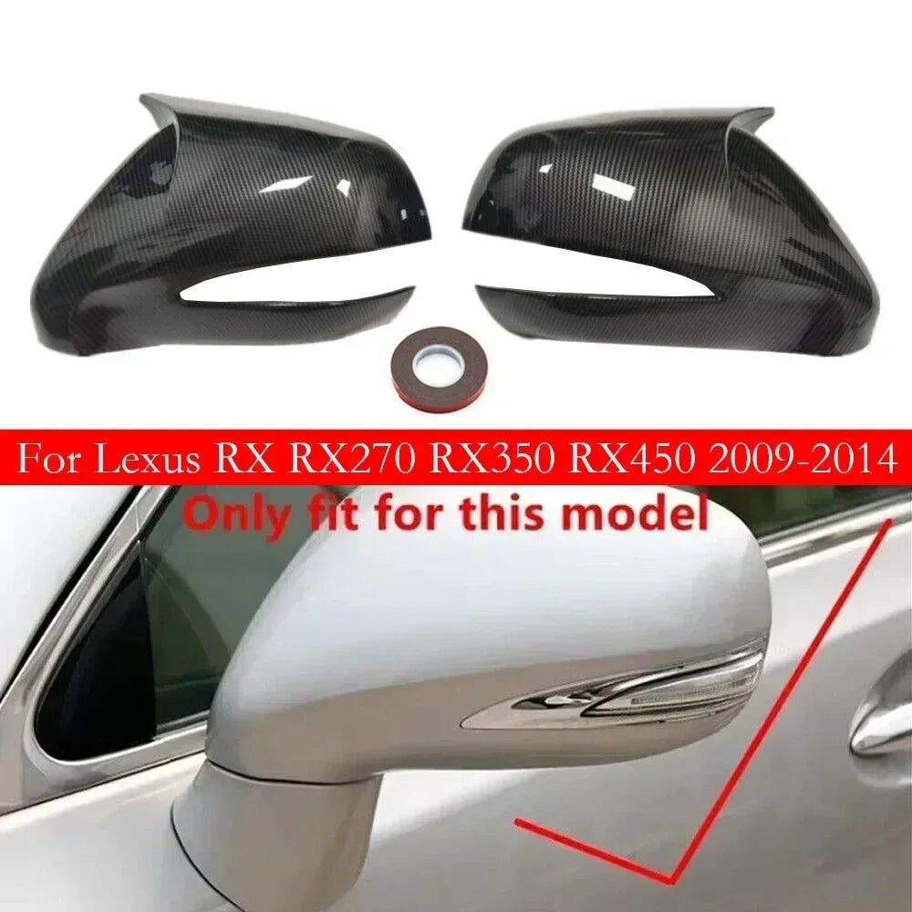 LHD For Lexus RX RX270 RX350 RX450 2009-2014 Car Sicker Rearview Side Mirror Cover Wing Cap Exterior Rear View Case Trim Carbon Quake