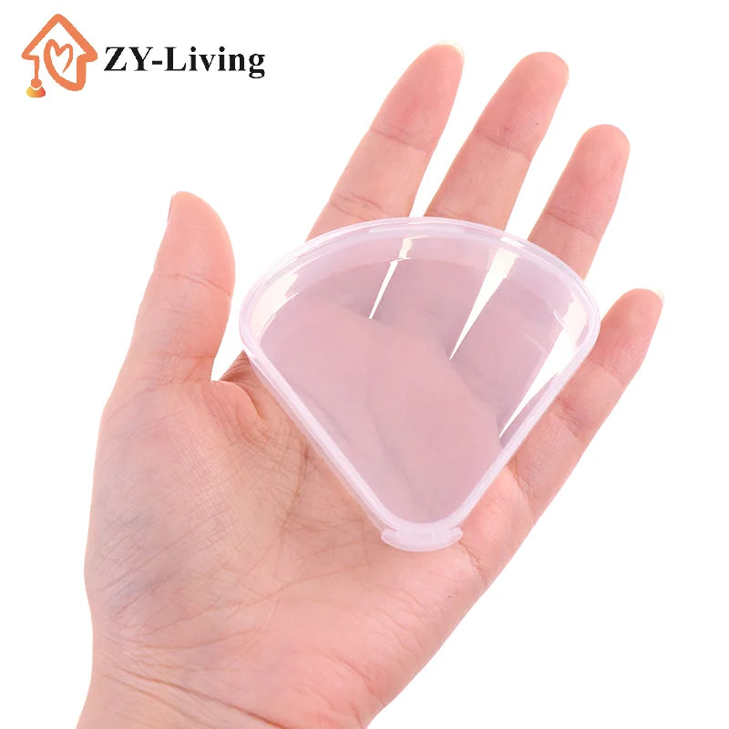 1Pcs Portable Triangle Sponge Transparent Cosmetic Bag Makeup Puff Box Storage Case , 7*6.5cm Quake