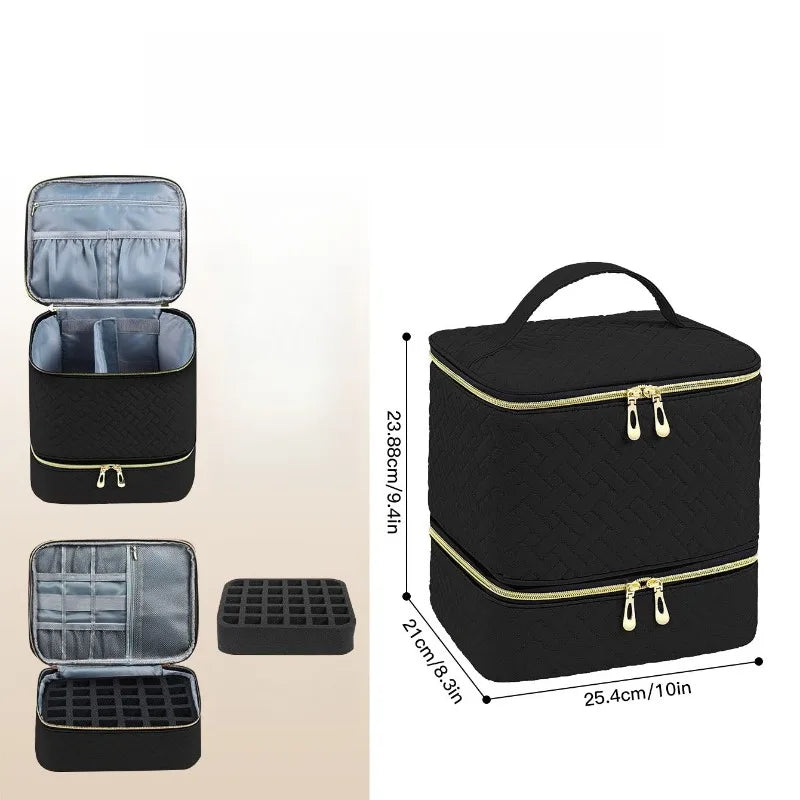 Meichoon Portable Sewing Storage Bag 30 Compartment Double Layer Organizer for Sewing Supplies DIY Craft for Tailors Crafters Quake