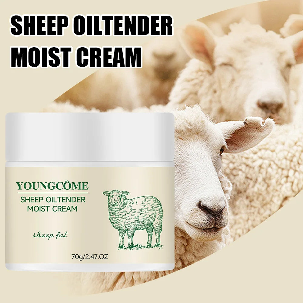 Sheep Oil Delicate Moisturizing Cream,Anti-Aging brightens skin tone, tightens skin, moisturizes skin, and reduces dullness Quake