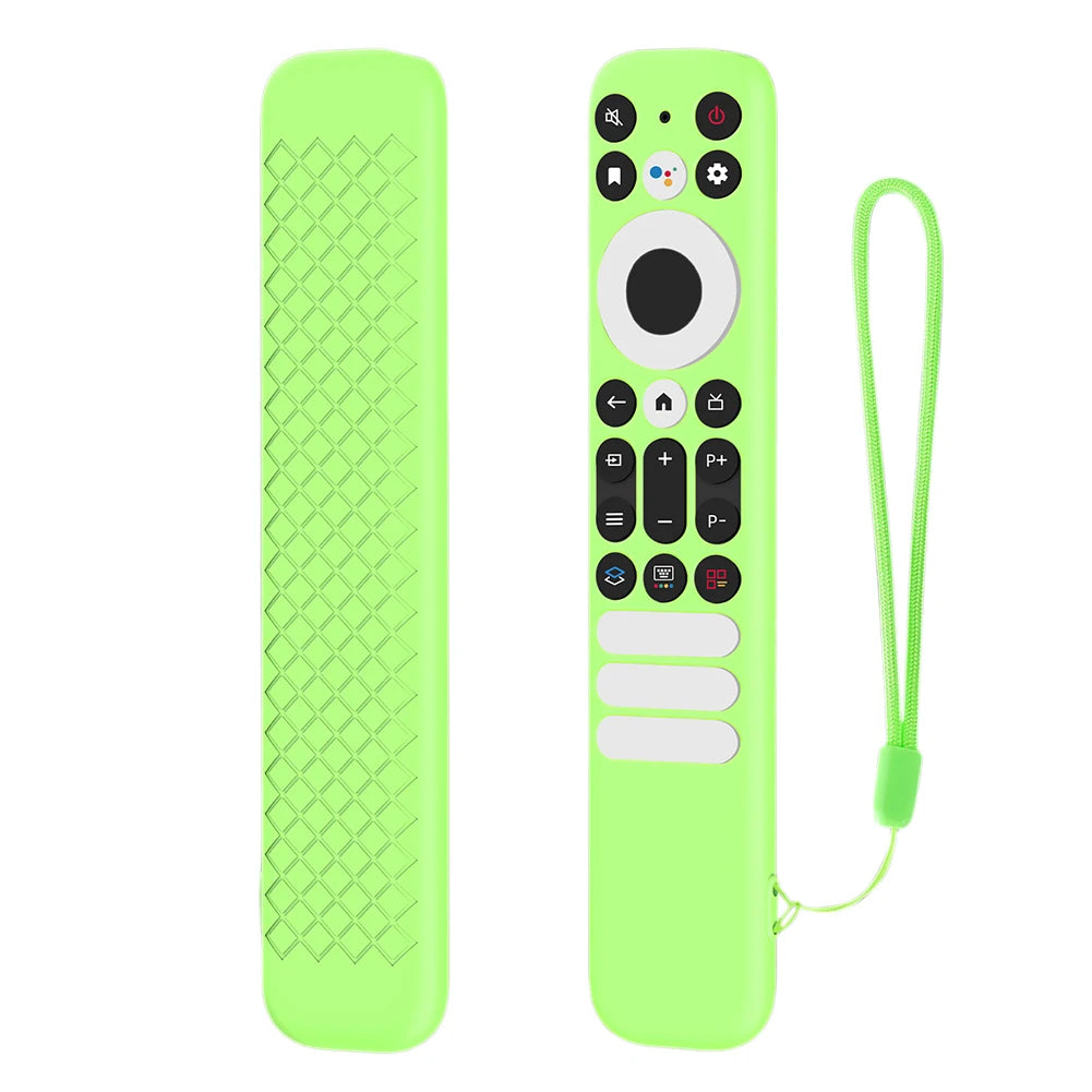 Silicone Remote Case Anti-Slip Protective Controller Sleeve Skin with Lanyard Remote Cover for TCL RC902V/TCL-RC802NU1 Remote Quake Green