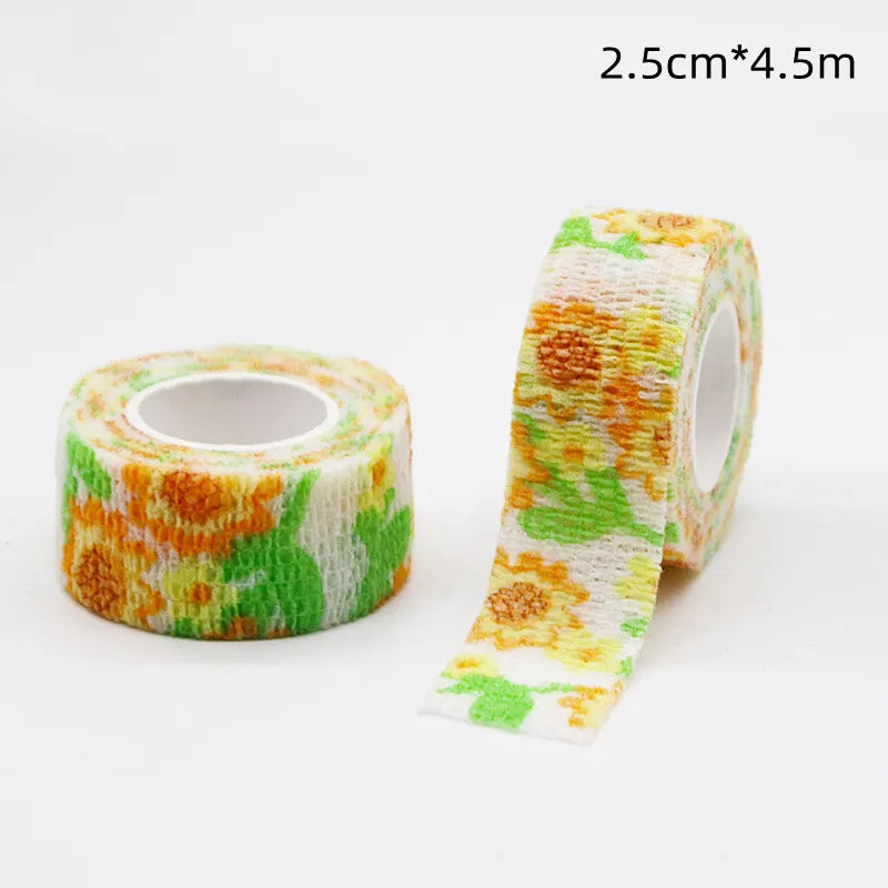 1 Pc Self Adhesive Elastic Bandage Protection Finger for Writing First Aid Kit Colorful Tape New Tattoo Accessories 2.5cm X 4.5m Quake NO.10