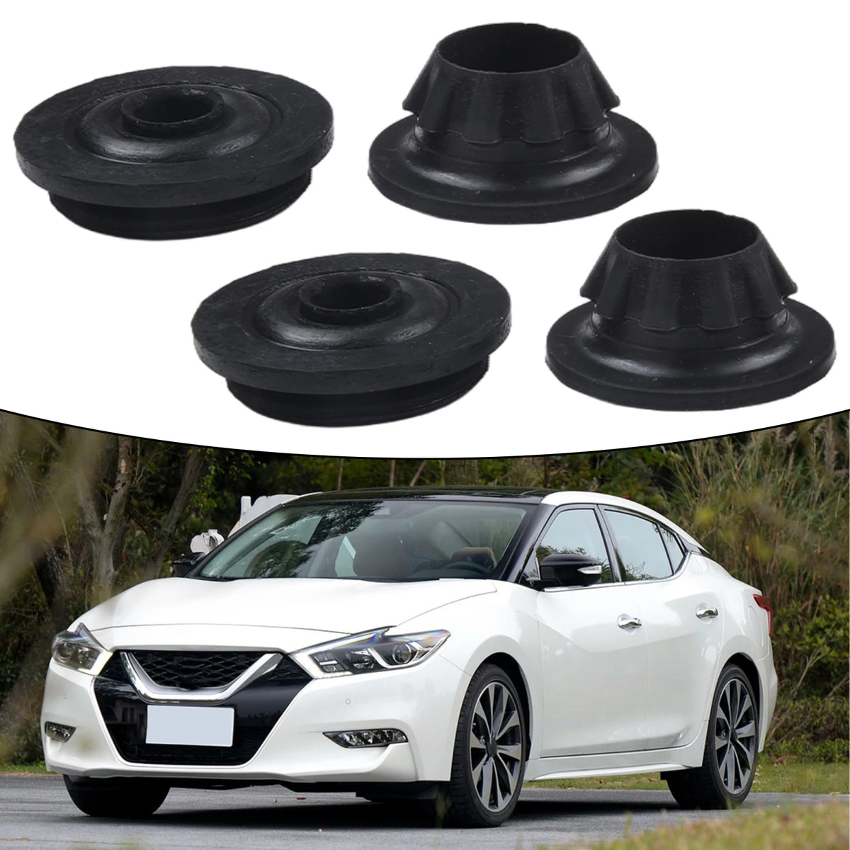 High Quality Rubber Radiator Mount Radiator Mount Black Car Parts Replacement Rubber 21506-4M400 4 Pcs Car Truck Parts Quake