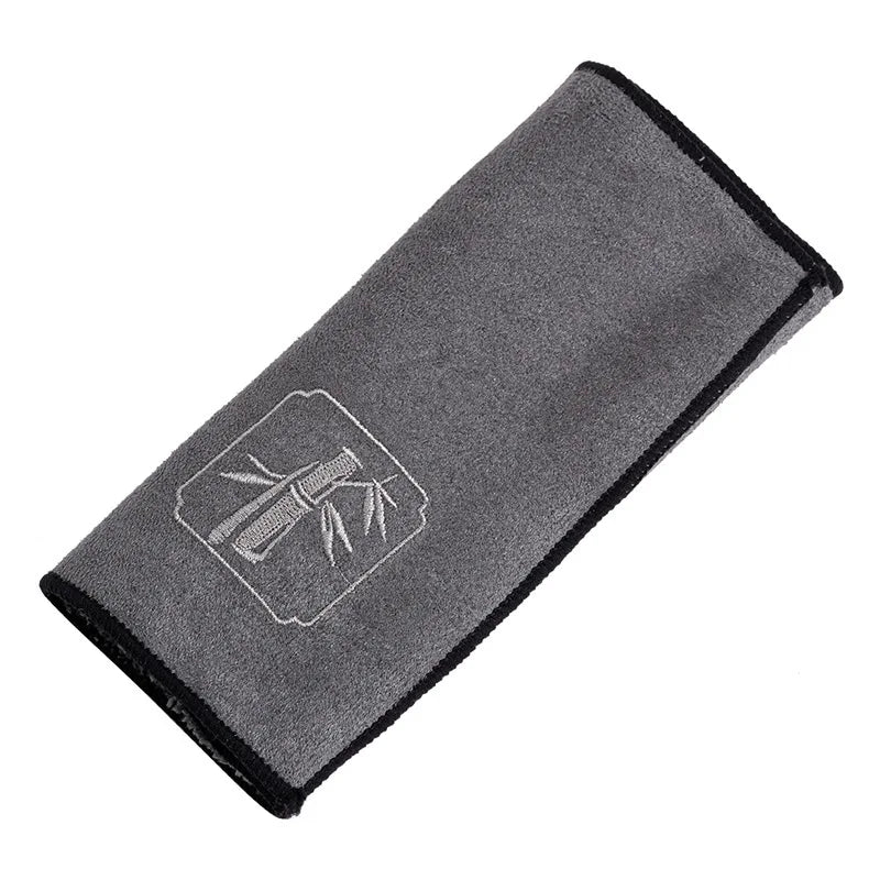 Embroidered Imitation Deer Skin Velvet Double-sided Tea Towel Zen Minimalist Tea Cloth Tea Mat Teapot Care Towel Kung Fu Tea Set Quake