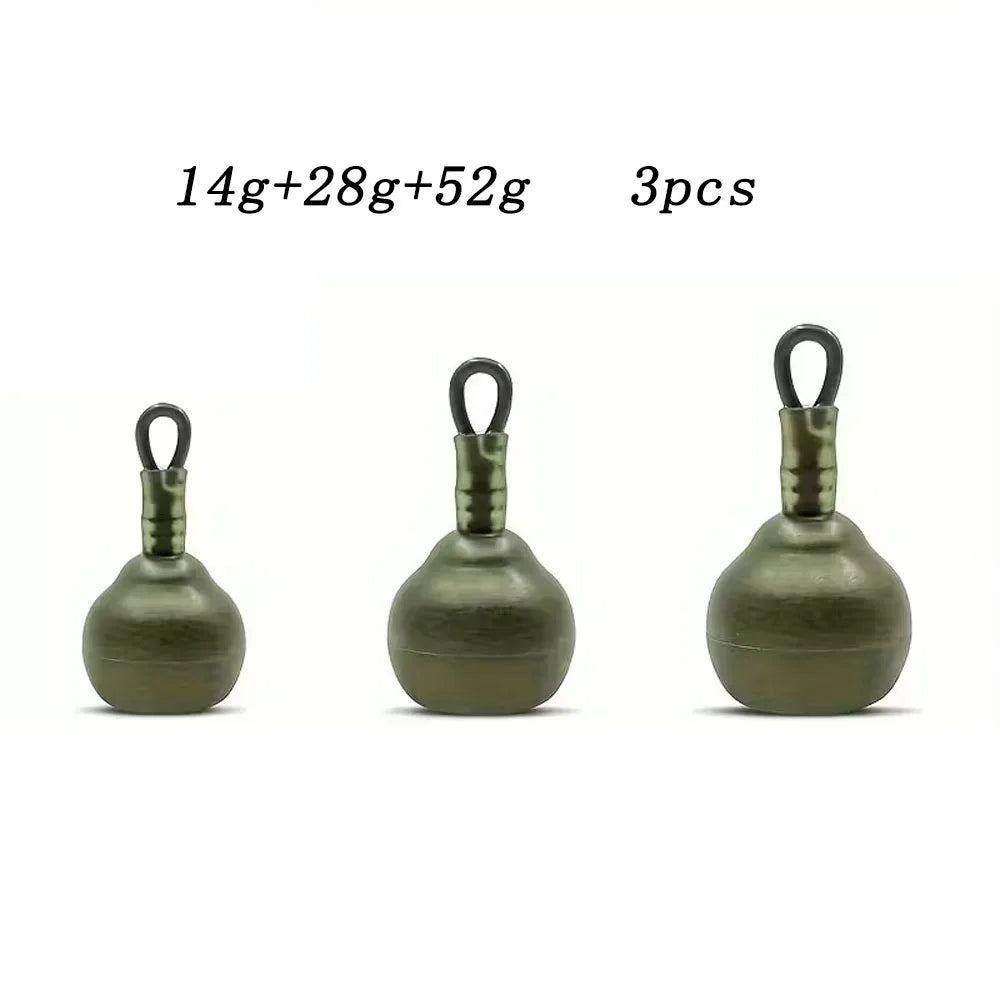 3Pcs Fishing Sinkers Weights Set, Fishing Accessories, Suitable for Carp Fishing, Multiple Sizes Available (14G/28G/52G) Quake 14G28G52G3Pcs