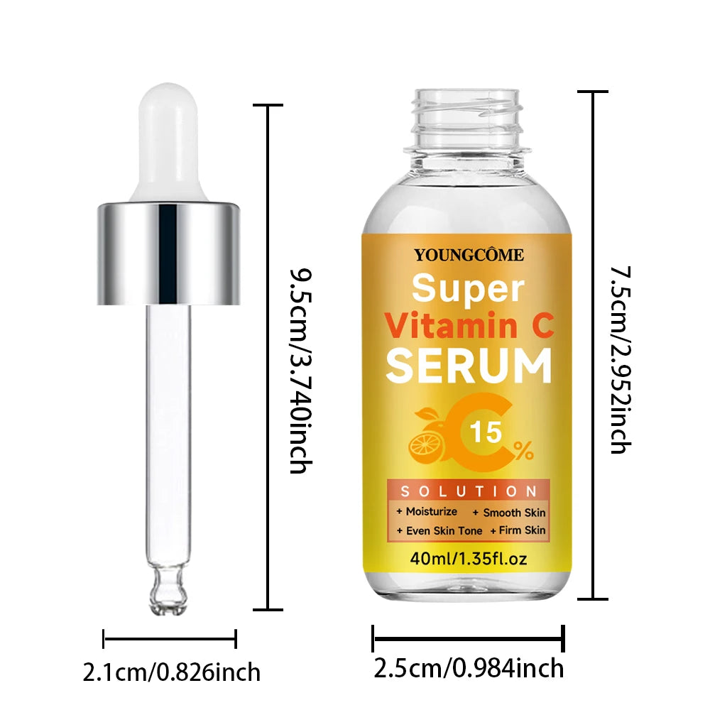 Vitamin C Whitening Serum Remove Freckles Dark Spots Face Essence Fade Melanin Brighten Repair Dull Skin Care Quake 40ml