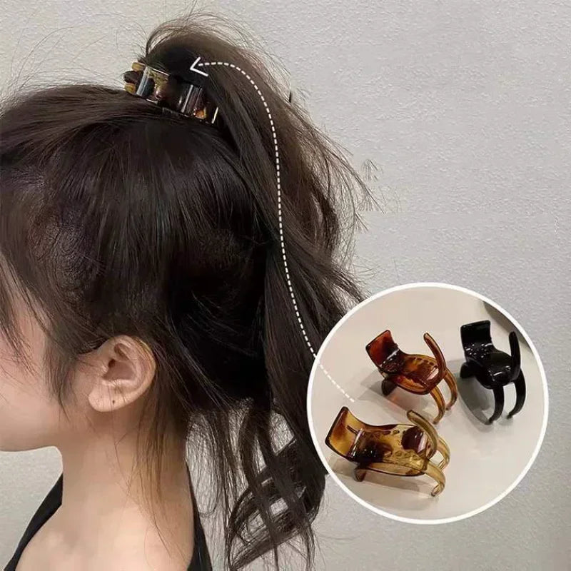 High Ponytail Small Hair Claw Clamp Women Girls Transparent Acrylic Hairpin No Hurt Hair Styling Accessories Headwear Ornament Quake
