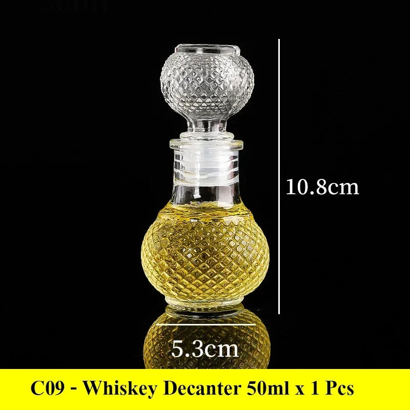 High End Transparent Glass Small Bottle 50/100ml Whiskey Mini Creative Red Bottle Quake 50ml