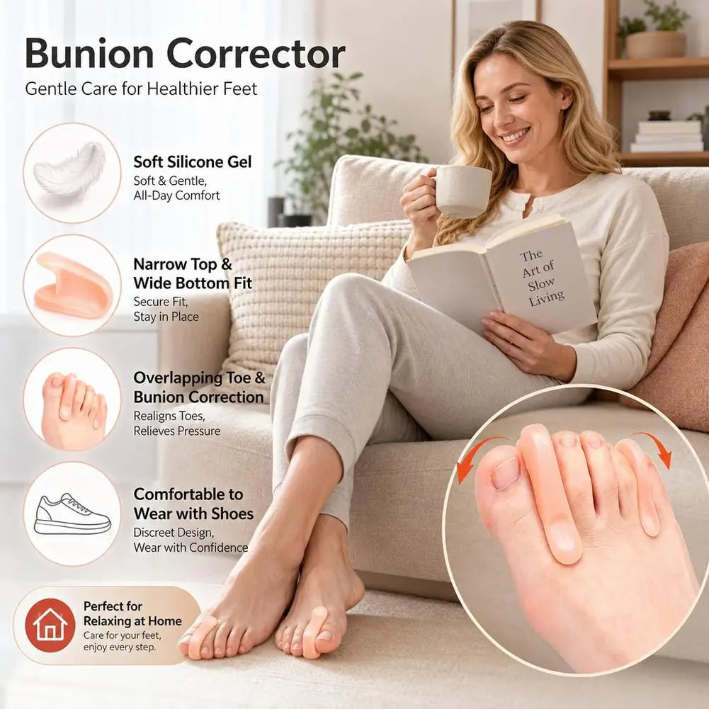 1Pair Foot Care Tool Gel Toe Separators Hallux Valgus Bunions Adjuster Corrector Silicone Thumb Orthotics Protector Straighten Quake