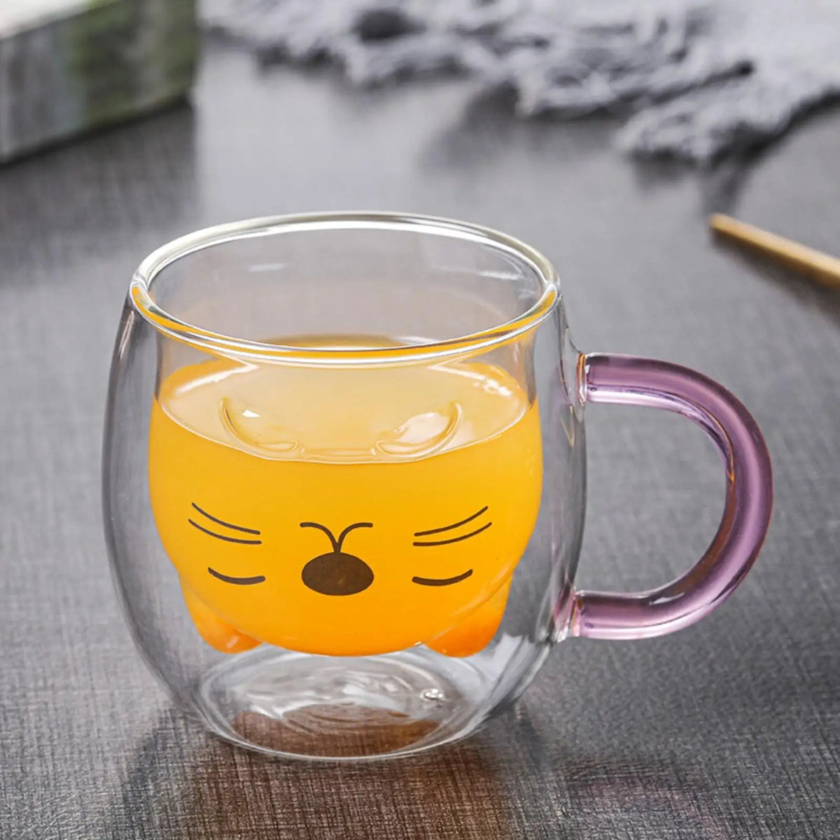 Glass Cup Heat Resistant Borosilicate Glass -Proof Anti-Scalding Cup for Cocktail Quake Black Line