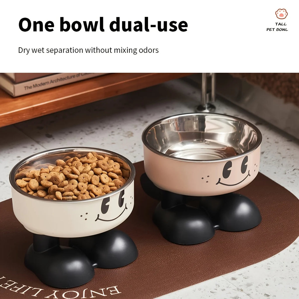 Elevated Dog Cat Bowl Stainless steel Food Water Bowls Raised No Spill Pet Feeder bowl for Puppy Small Medium Large Dogs Cats Quake
