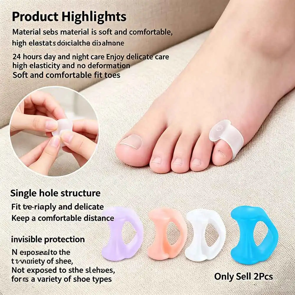 2pcs Silicone Bunion Toe Orthopedic Separator Finger Feet Care Protector Gel Toe Hallux Valgus Corrector Pedicure Spacer Yoga Quake
