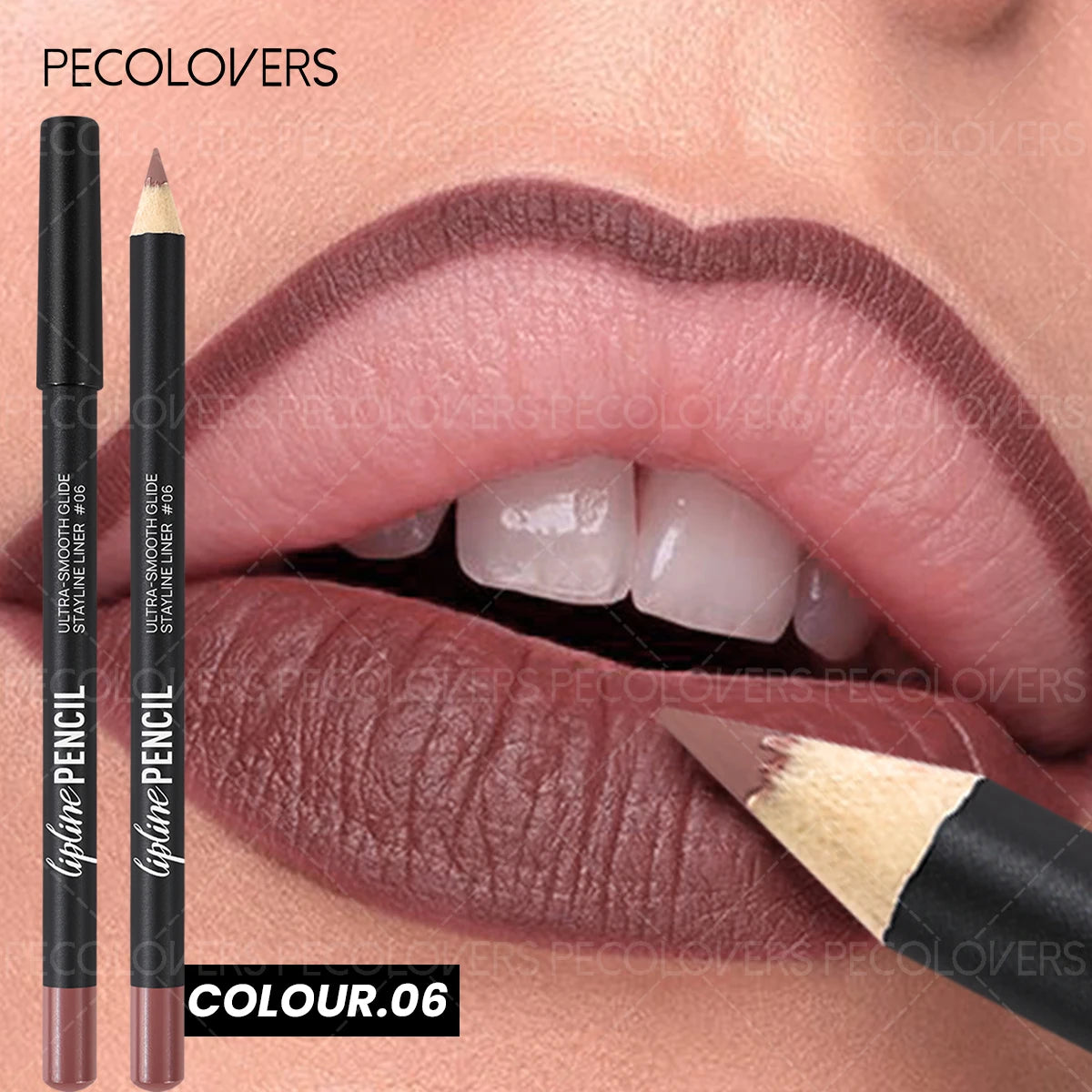 1PC Lipliner Lipstick, Plump and Charming Lips, Nude Brown, with A Variety of Makeup, Lip Cosmetics Quake 06