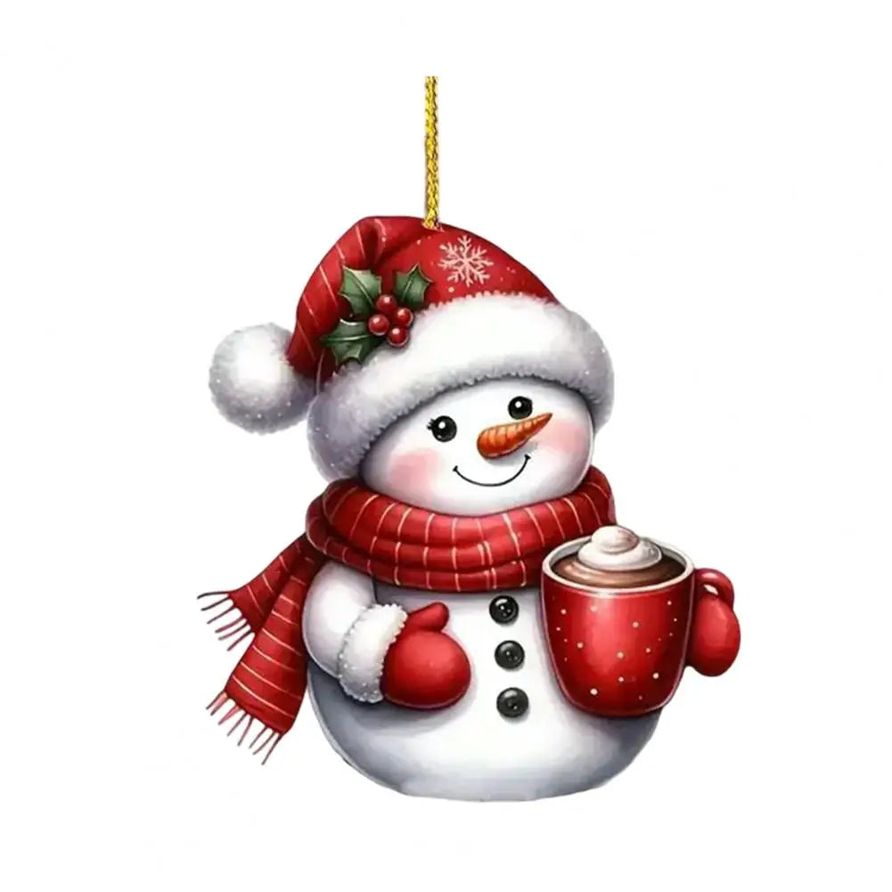 Christmas Tree Hanging Ornament Snowman Pendant Christmas Tree Ornament Car Decoration Adorable Acrylic Flat for Easy for Home Quake A China